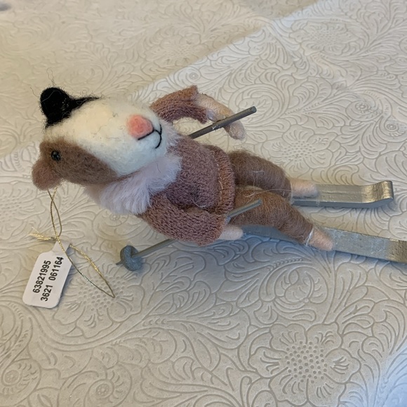 Anthropologie Felt Skiing Dog Christmas Ornament - Picture 4 of 4